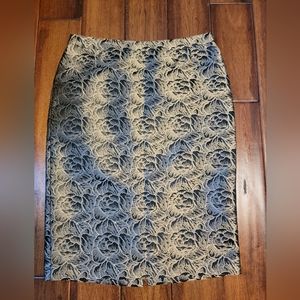 Calvin Klein Gold & Black Rose Print Skirt